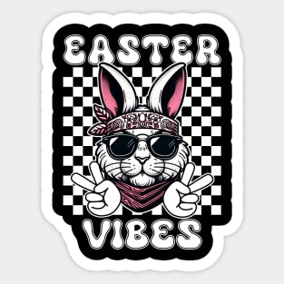 Easter Vibes OK Peace Sign Easter Bunny Vibes Sticker